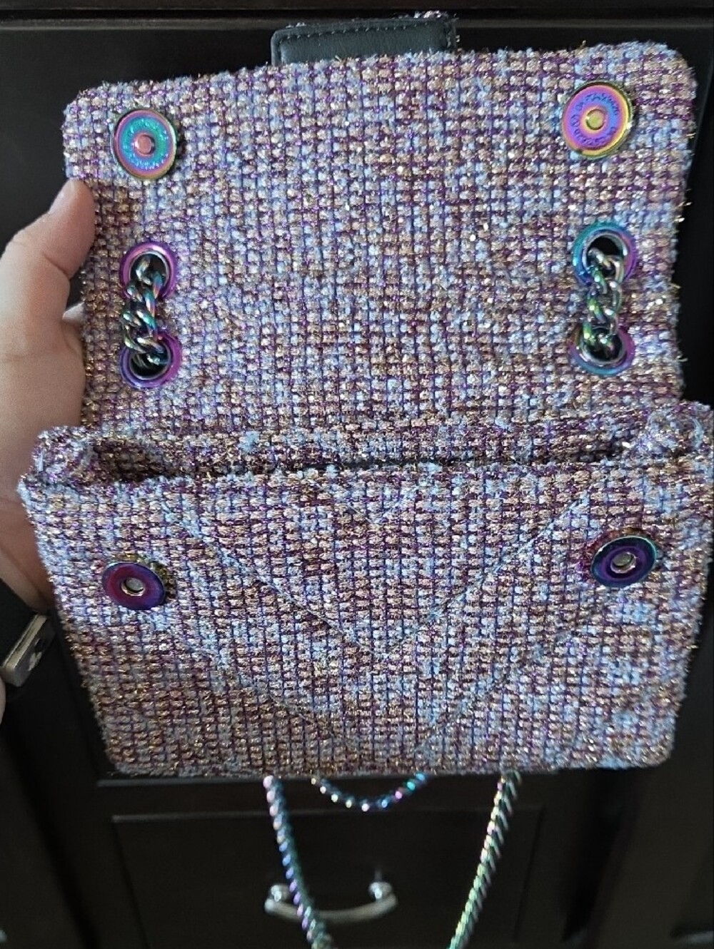 Kurt Geiger London Mini Kensington Tweed Crossbody Bag - Picture 5 of 14